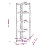 5-Layer Corner Shelf Blue Steel&Engineered Wood 152861