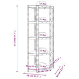 5-Layer Corner Shelf Blue Steel&Engineered Wood 152861