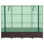 ZNTS Raised Bed with Greenhouse Cover Rattan Look 160x40x138 cm 4015802