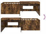Kids'High Bed Frame with Desk Smoked Oak Engineered Wood 3422671