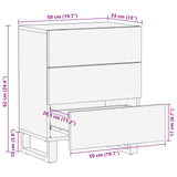 Bed cabinet with Drawer Brown 50 x 33 x 62 cm Solid Mango Wood 4018305