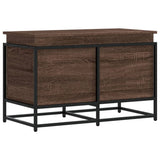 Storage Box with Lid Brown Oak 80x40x51.5 cm Engineered Wood 848803