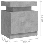 ZNTS Bedside Cabinet Concrete Grey 45x35x52 cm Engineered Wood 326853