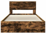 Bed Frame with Headboard Smoked Oak 90 x 200 cm Engineered Wood 3410944