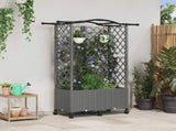 Raised Bed with Trellis and Roof Light Grey 122 x 40 x 144 cm 3423024