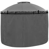 Gazebo with Curtains Round 3.5x2.7 m Anthracite 44762