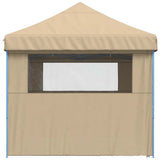 Foldable Party Tent Pop-Up with 4 Sidewalls Beige 4004951