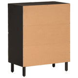 Side Cabinet Black 60x33x75 cm Solid Wood Mango 356845