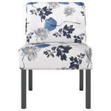 Slipper Chair Blue Flower Fabric 352461