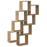 Wall Cube Shelf Artisan Oak 90x15x119.5 cm Engineered Wood 856597