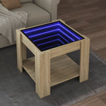 ZNTS Coffee Table with LED Sonoma Oak 53x53x45 cm Engineered Wood 847541