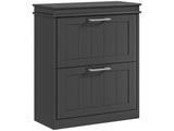 Two-Drawer Minimalistic 10-Shoe Cabinet - Black T3398P423894