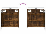 Bathroom Cabinet Set 4 pcs Smoked Oak Engineered Wood 3407371