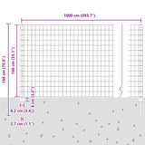 Fence with Posts Green 1.4 x 10 m Steel 3335993