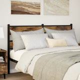 Headboard Smoked Oak 140 cm Iron and Engineered Wood 4017086