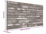 Wall Panels 10 pcs 100 x 50 cm Dark Grey EPS Foam 42046095