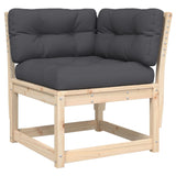 Garden Sofa Corner with Cushions 73x73x78 cm Solid Wood Pine 844684