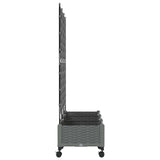 Garden Planter with Trellis&Wheels 3 pcs Light Grey PP 3423074