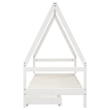 Kids Bed Frame with Drawers White 80x200 cm Solid Wood Pine 834466