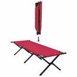 Folding Camping Bed Folding Manual Red Oxford fabric 42003182