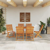 Garden Dining Set Folding 7 pcs Brown Solid Acacia Wood 3375711