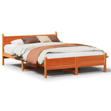 Bed Frame without Mattress Wax Brown 160x200 cm Solid Wood Pine 855587