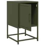 ZNTS Bedside Cabinets 2 pcs Olive Green 36x39x60.5 cm Steel 846455