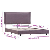 Bed Frame without Mattress Taupe Fabric 135x190 cm Double 281178