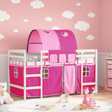 Kids' Loft Bed with Tunnel without Mattress Pink 80x200cm 3206987