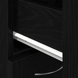 Bathroom Cabinet Black Oak 25 x 25 x 170 cm Engineered Wood 862669