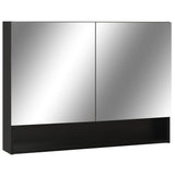 LED Bathroom Mirror Cabinet Black 80x15x60 cm MDF 323605