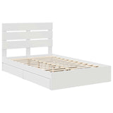 Storage Bed with Headboard White 135 x 190 cm Engineered Wood 3411903