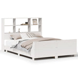 ZNTS Bed Frame without Mattress White 140x190 cm Solid Wood Pine 3323702