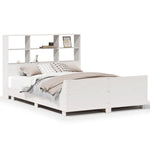ZNTS Bed Frame without Mattress White 150x200 cm King Size Solid Wood Pine 3323687