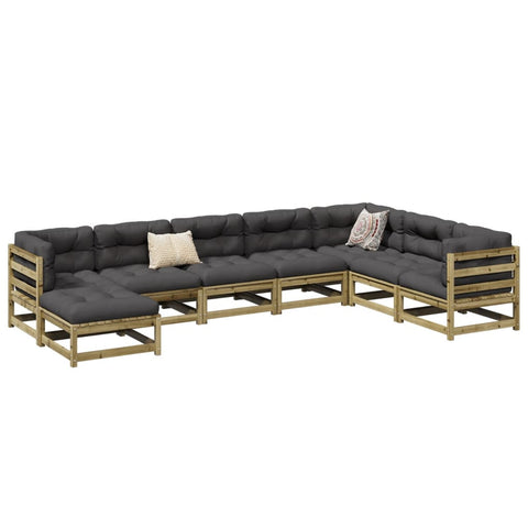 ZNTS 8 Piece Garden Sofa Set Impregnated Wood Pine 3299577