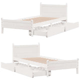 Bed Frame without Mattress White 75x190 cm Small Single Solid Wood Pine 3309795