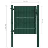 ZNTS Fence Gate PVC and Steel 100x81 cm Green 145227