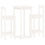 3 Piece Bar Set White Solid Wood Pine 3124733