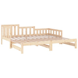 Pull-out Day Bed without Mattress 2x cm Solid Wood Pine 820736