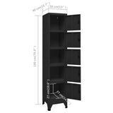 Locker Cabinet Black 38x40x180 cm Steel 339790