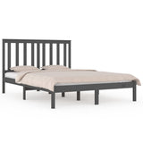 3103865 Bed Frame without Mattress Grey Solid Wood 200x200 cm