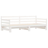 ZNTS Daybed with Trundle White 90x190 cm Solid Wood Pine 836154