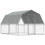 Dog Cage with Roof and Door Silver Galvanised Steel 3294909