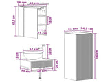 Bathroom Cabinet Set 4 pcs White 43 x 16 x 62.5 cm 3407367