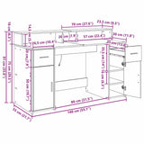 Desk with Drawer Black oak 140 x 55 x 91 cm Engineered wood 3365612