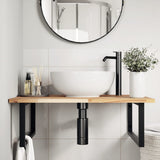 Basin Shelf Wall Mounted Steel and Solid Wood Acacia 3302889