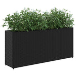 ZNTS Garden Planter with 2 Pots Black 90x20x40 cm Poly Rattan 366407