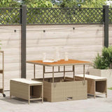 Garden Dining Set Beige Poly Rattan 42007908