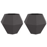 Planter 2 pcs Black 100 x 100 x 80 cm Steel 884025