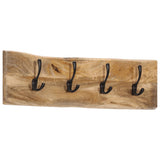 Wall-mounted Coat Rack with 4 Hooks Solid Wood Mango 358957